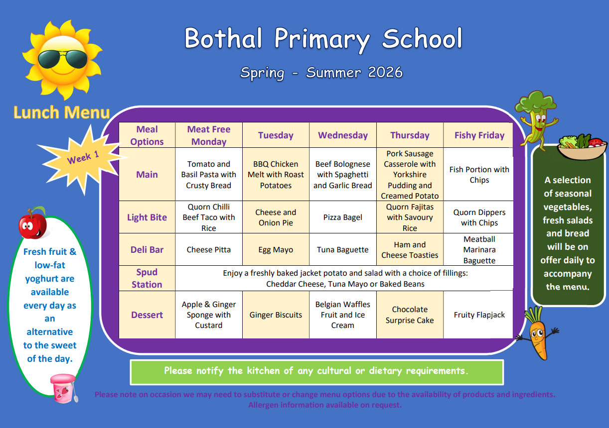 Bothal Menu - Week 1
